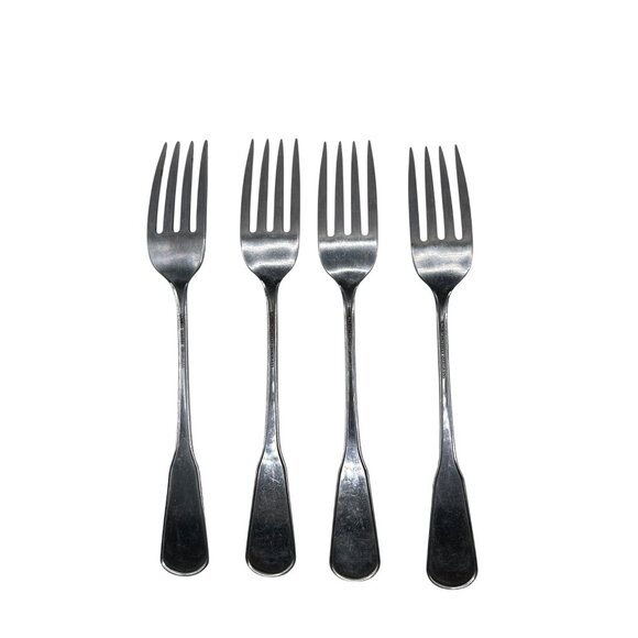 Oneida Silver Village Stainless Dinner Forks Set Of 4 Deluxe Burnish Hdl Black A - Picture 3 of 4
